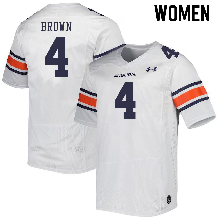 Women #4 Camden Brown Auburn Tigers College Football Jerseys Stitched-White